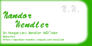 nandor wendler business card